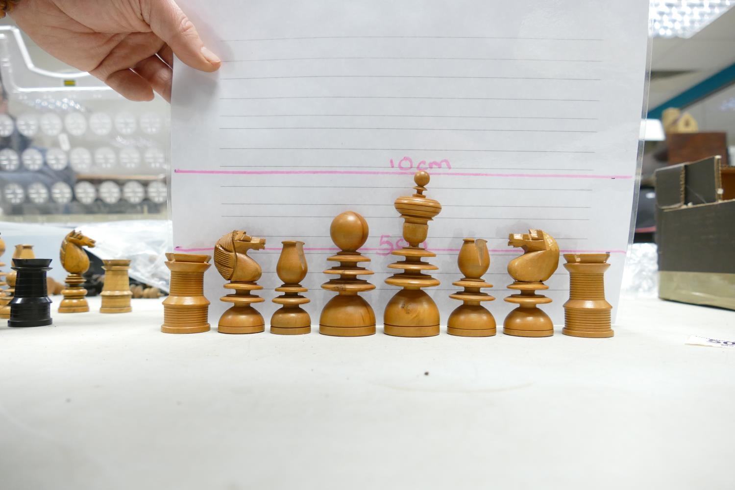 A collection of Early 20th Century Wooden Incomplete Chess Pieces: please see images for size and - Image 6 of 9