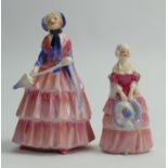 Royal Doulton early figures: Biddy HN1513 and miniature Veronica HNM64. (2)