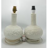 Portmeirion Parian Pair of Lamp Bases: height 34cm(2)