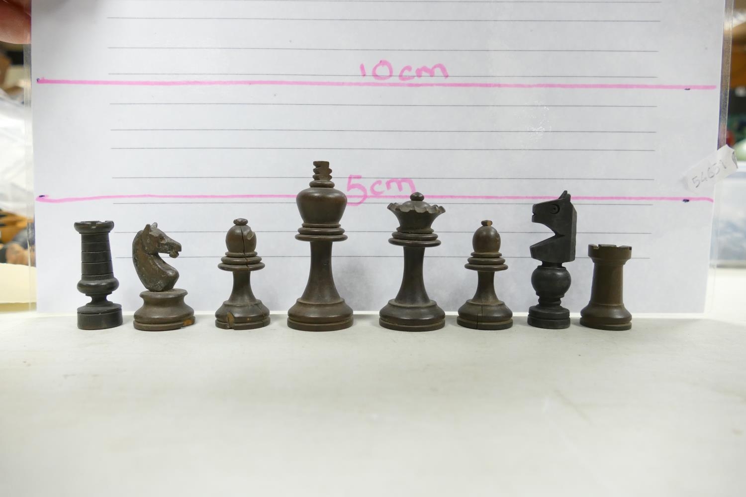 A collection of Early 20th Century Wooden Incomplete Chess Pieces: please see images for size and - Image 8 of 17