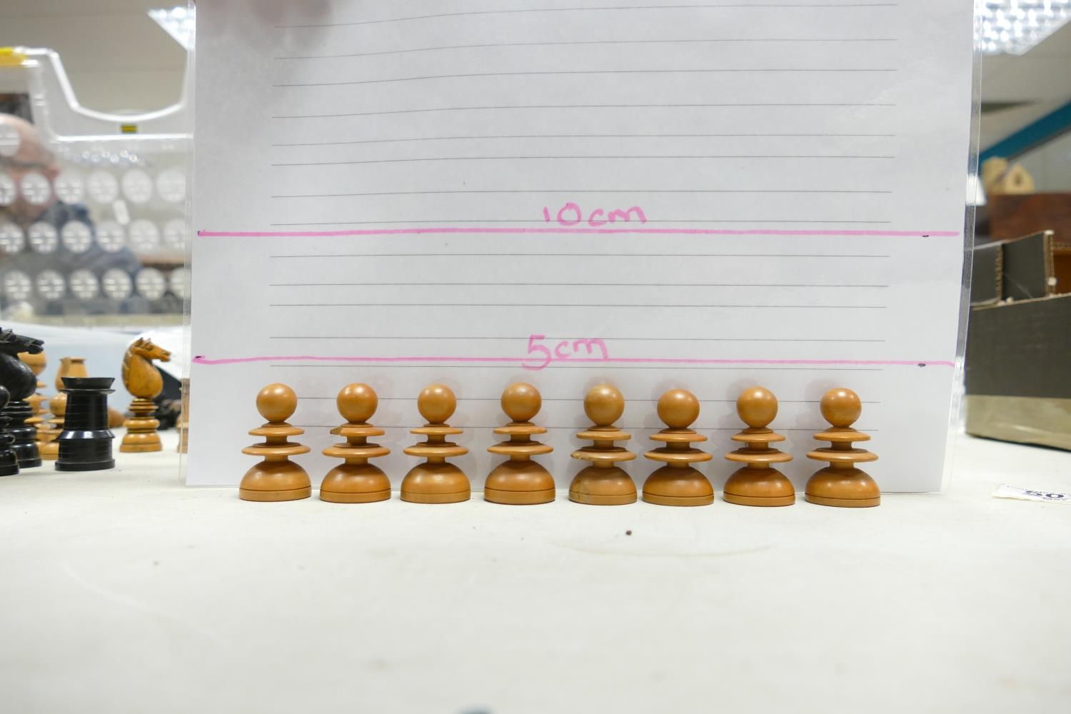 A collection of Early 20th Century Wooden Incomplete Chess Pieces: please see images for size and - Image 5 of 9