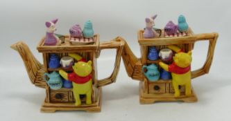 Disney Showcase Cardew Design Limited Edition Novelty Teapot Winnie The Pooh Hutch X 2(2)