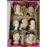 Royal Doulton Large Character Jugs Henry VIII and his 6 Wives