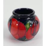 Moorcroft Red Rose Patterned Vase: boxed , height 5cm