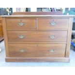 Satin Wood Chest of Four Drawers: length 110 x depth 49 & height 83cm