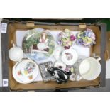 A mixed collection of items to include: Commemorative Loving Cup & Cup saucer sets, Francesca