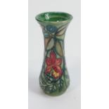 Moorcroft Rain Forest Patterned Vase: silver lined seconds , height 13cm
