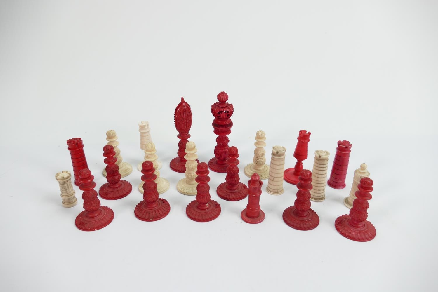 A collection of early Bone Chess Pieces: tallest 7.4cm ,Damages noted, Please Study images as no - Image 5 of 5