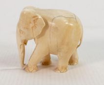 19th Century Carved Ivory Elephant: height 5.5cm