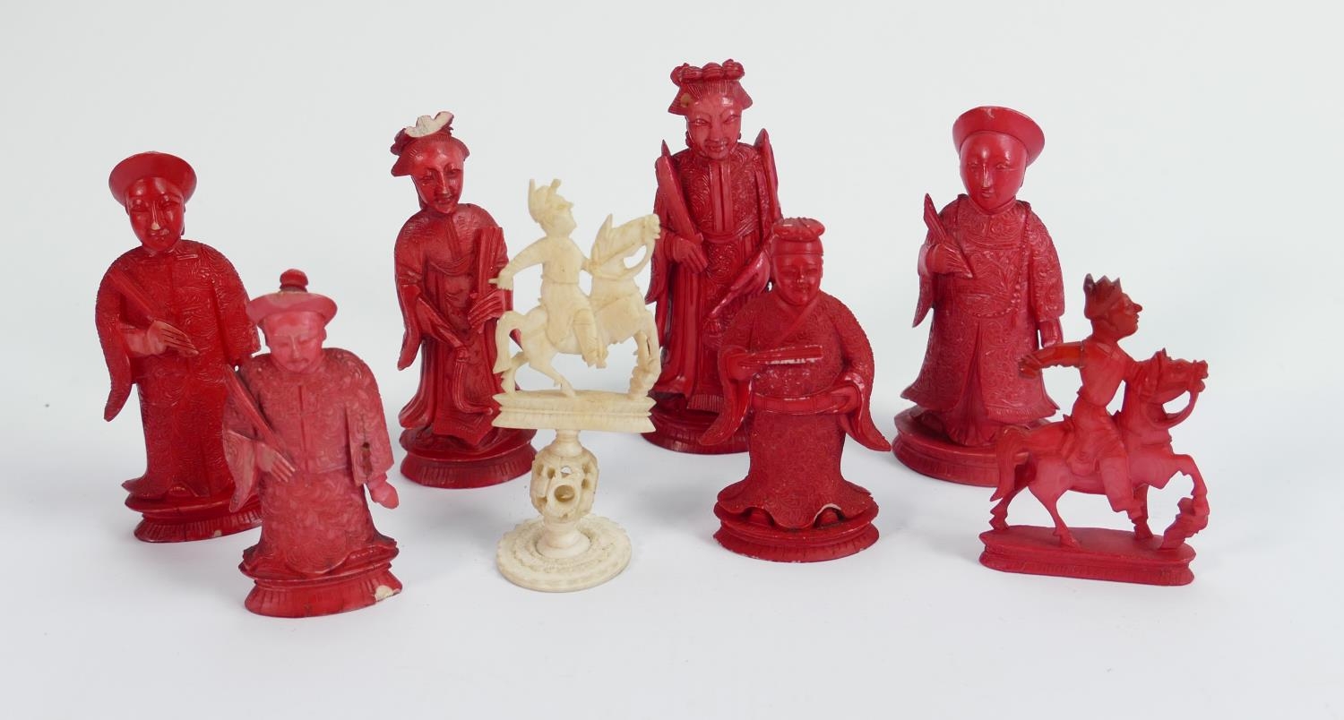 A collection of early Bone Chess Pieces: tallest 9cm , Damages noted, Please Study images as no