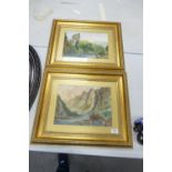 Two Early 20th Century Gilt Framed Landscapes: x61.5cm