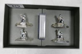 Boxed Wedgwood Silver Plated Place Card Settings / Stands: