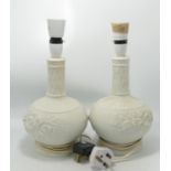 Portmeirion Parian Pair of Lamp Bases: height 34cm(2)