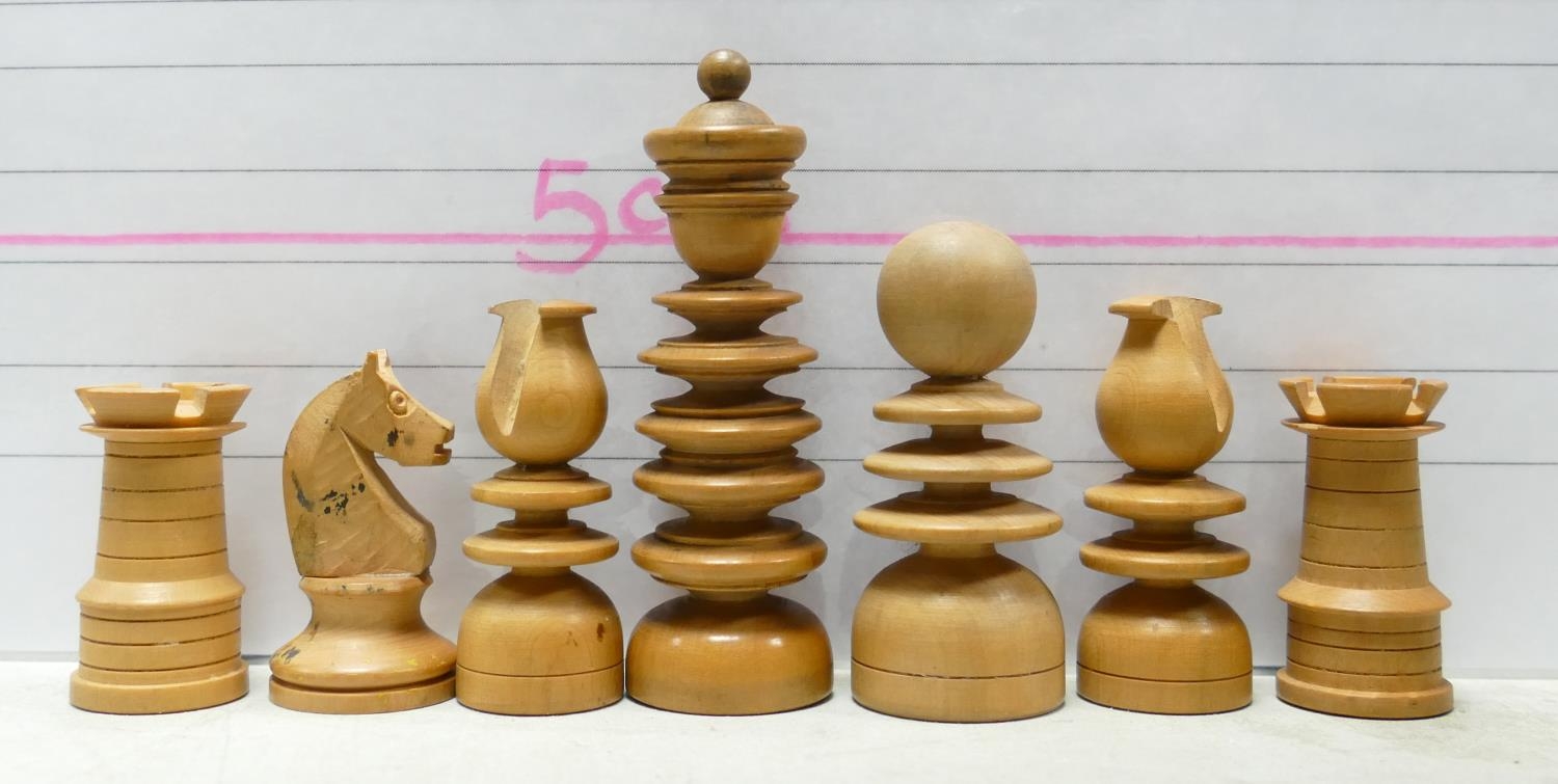 A collection of Early 20th Century Wooden Incomplete Chess Pieces: please see images for size and