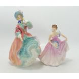 Royal Doulton Lady Figures Spring Morning HN1922 & Invitation HN2170(2)