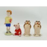 Beswick Beatrix Potter Figures: Christopher Robin, Piglet & Owl x 2(4)