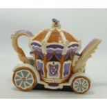 Novelty Cardew Style Princess Carriage Teapot: height 15cm