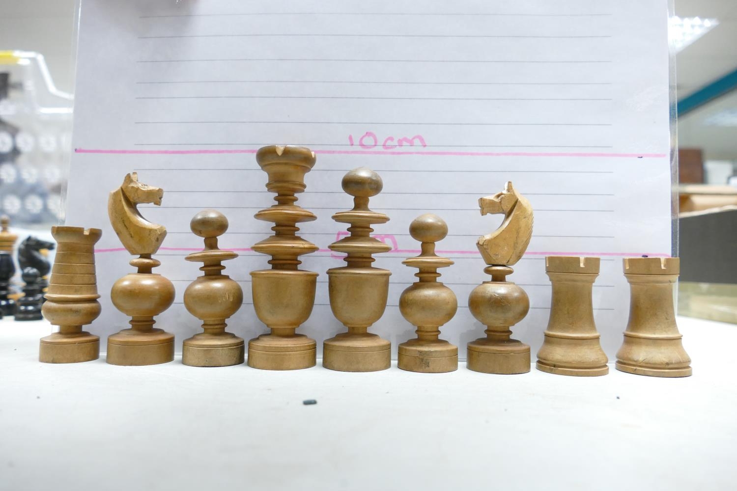 A collection of Early 20th Century Wooden Incomplete Chess Pieces: please see images for size and - Image 2 of 9