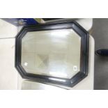 Ebony Framed Wall Mirror: height 72cm