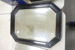 Ebony Framed Wall Mirror: height 72cm