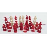 A collection of early Bone Chess Pieces: tallest 7.5cm , Damages noted, Please Study images as no