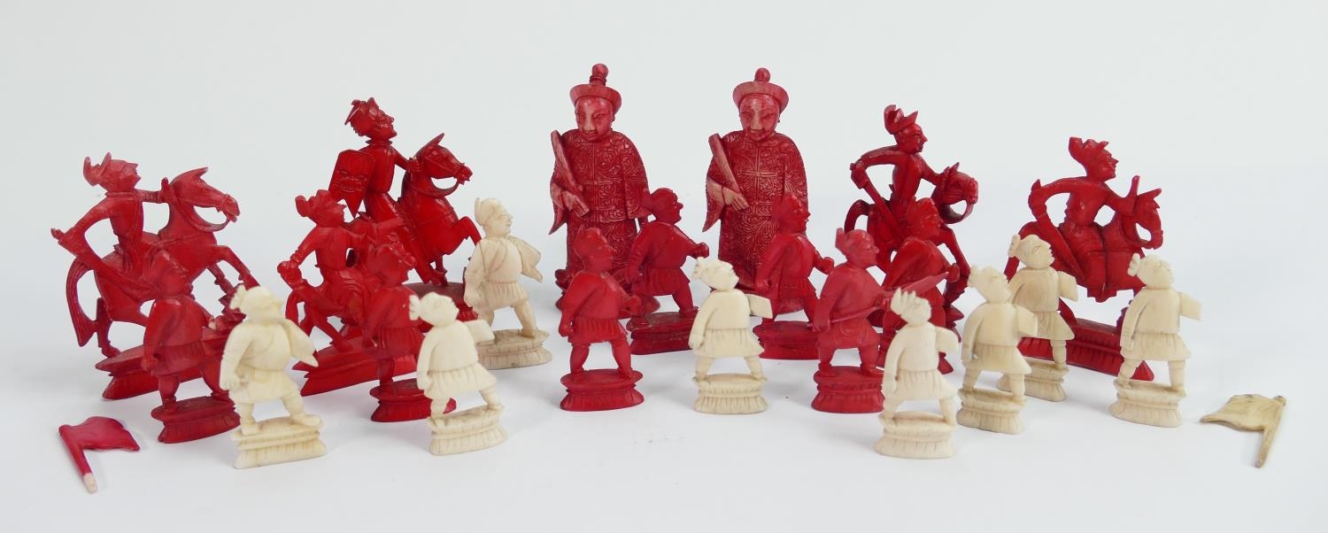 A collection of early Bone Chess Pieces: tallest 6.5cm , Damages noted, Please Study images as no