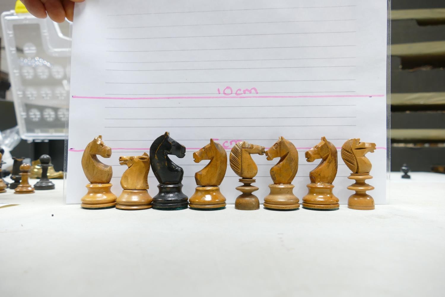 A collection of Early 20th Century Wooden Incomplete Chess Pieces: please see images for size and - Image 8 of 28