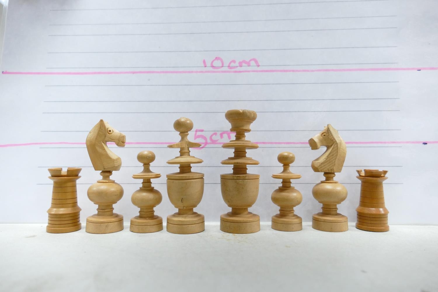 A collection of Early 20th Century Wooden Incomplete Chess Pieces: please see images for size and - Image 11 of 12