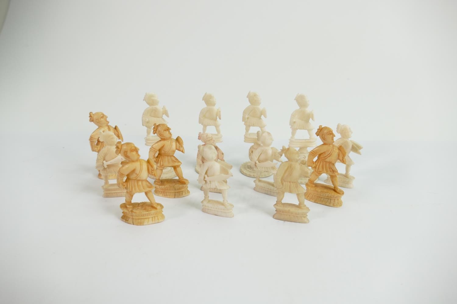 A collection of early Bone Chess Pieces: tallest 6.2cm , spears missing from majority of pawns, - Image 3 of 4