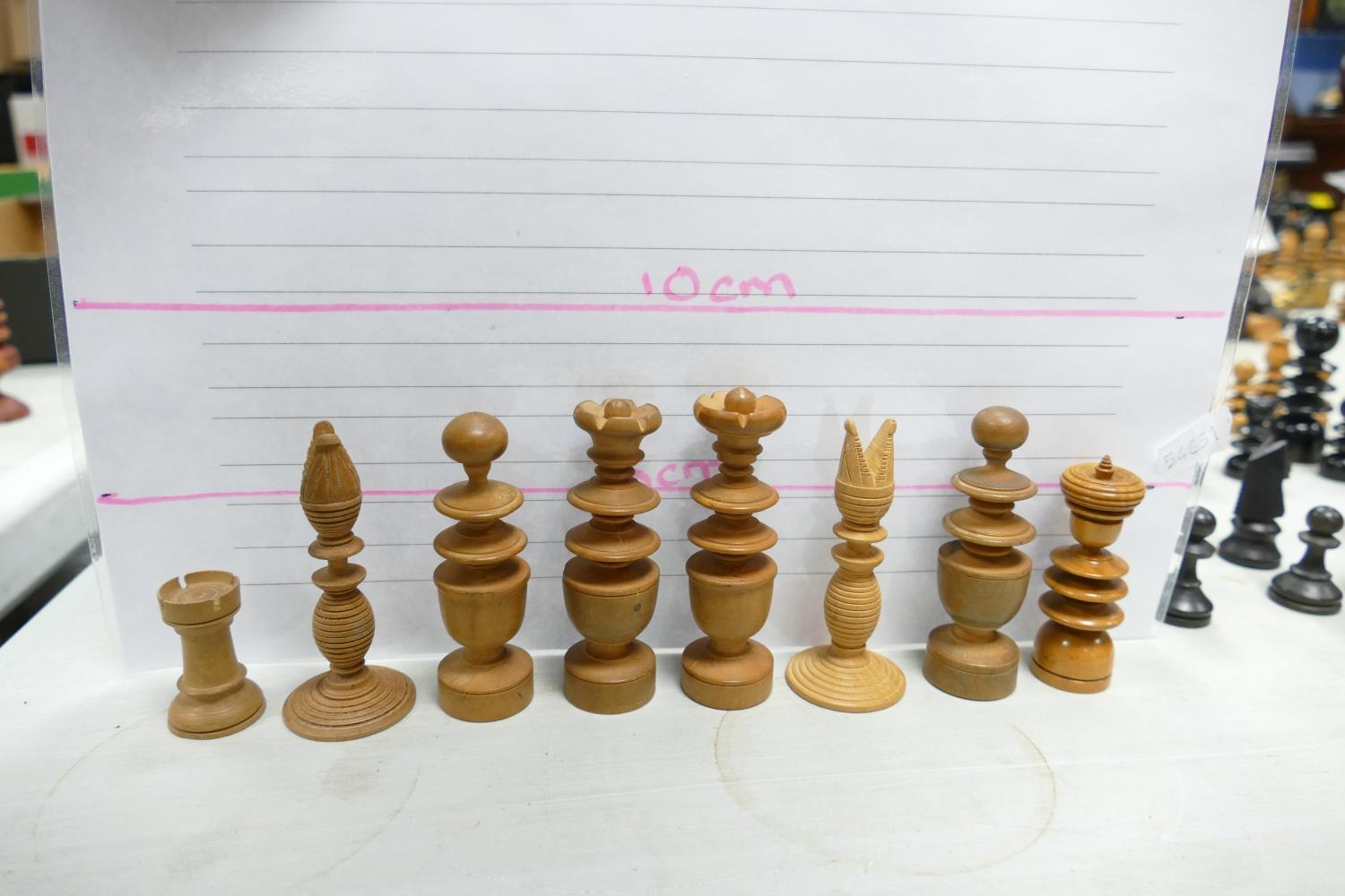 A collection of Early 20th Century Wooden Incomplete Chess Pieces: please see images for size and - Image 6 of 15