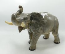 Large Melbaware Elephant with trunk in salute: height 30cm
