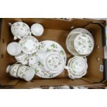A collection of Wedgwood wild strawberry patterned items to include: part tea set, teapot lid at