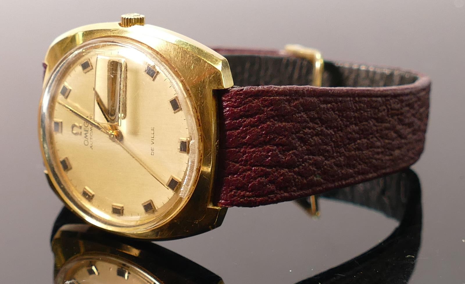 Omega De Ville Automatic Day Date gentlemans wristwatch: c.1970. 20 micron gold electroplated case