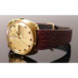 Omega De Ville Automatic Day Date gentlemans wristwatch: c.1970. 20 micron gold electroplated case