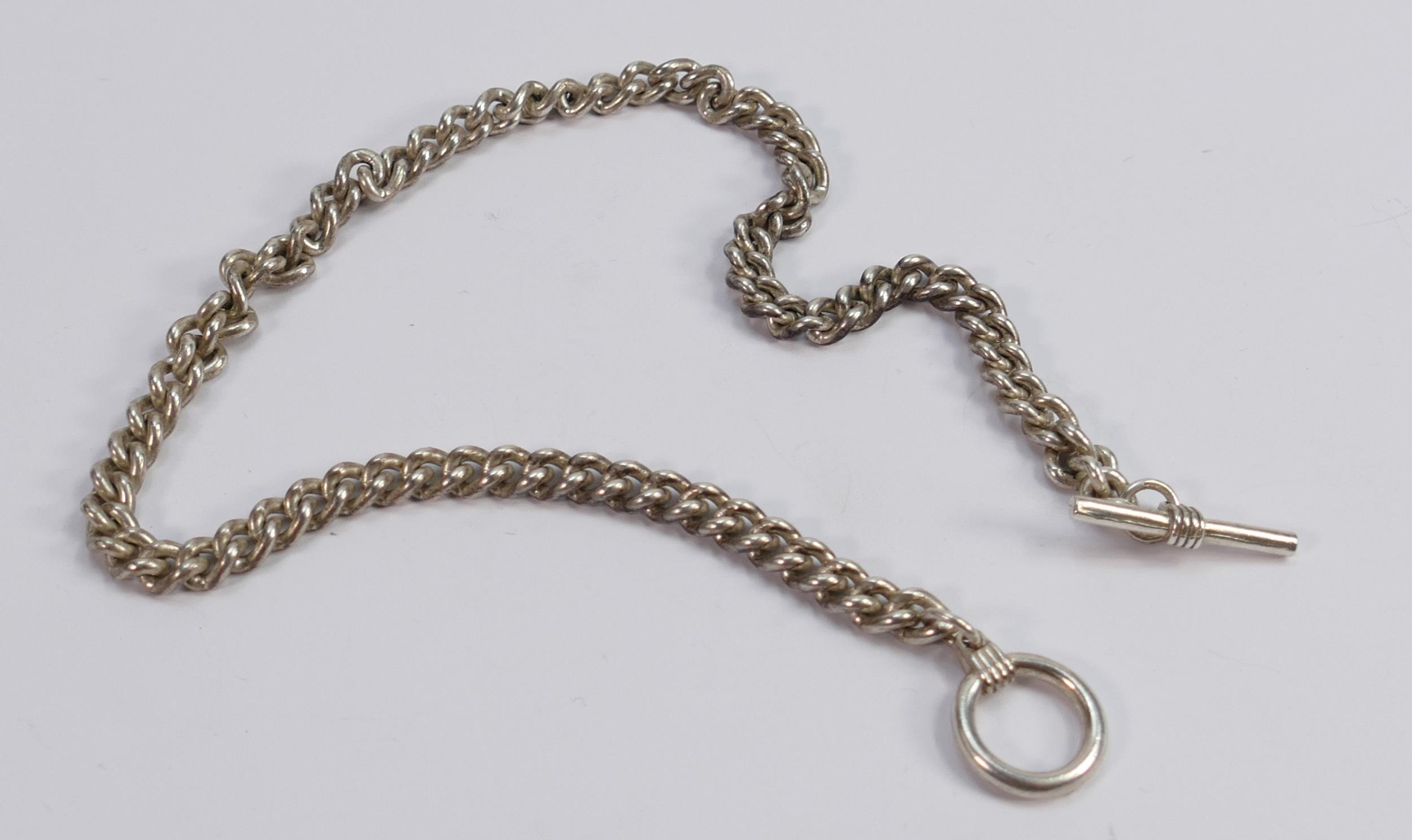 Silver watch chain, 59g: