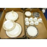 Wedgwood Cornucopia Patterned Seconds Quality Tea Set & Dinner Plates(2 trays):