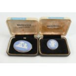 Wedgwood sterling silver jewellery 2 x large brooch: Complete with original old boxes. Overall