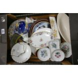 A mixed collection of items to include: Wedgwood Queensware bowl, floral Minton, Royal Worcester