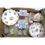 A mixed collection of items to include: Masons Amhurst patterned bowl, Sadler collectable teapots,