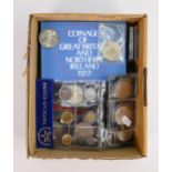 A collection of proof and other coins: Including boxed sets of GB & N Ireland coins 2 x 1970s, 2 x