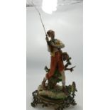 Capodimonte Large figure of Fisherman: height in total 53cm