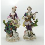 Two Continental Porcelain Figures in Period Dress: height 23cm(2)