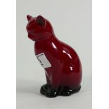 Royal Doulton Flambe seated Cat: height 13cm.
