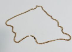 9ct gold neckchain 9.1g: Measures 60cm.