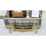 Heavy Brass Fire Grate & Fender: width of grate at rear 43cm