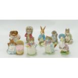 A collection of Damaged Beatrix Potter BP1 & BP2 figures including: Ribby x 2, Mrs Tiggy Winkle,