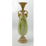 Royal Doulton Handled Vase: with classical portrait decoration: restored to top rim, height 33cm