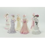 A collection of Coalport for Compton Woodhouse Miniature Lady Figures to include: Lady Clara, Lady