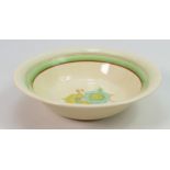 Clarice Cliff Newport bowl in the Rhodanthe design: C1930s, diameter 22.5cm.