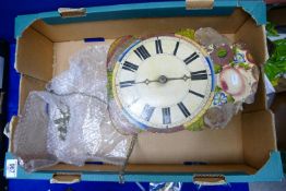 Continental Paper Mache Fronted clock: height of face 34.5cm